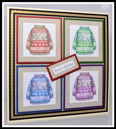 Christmas Jumper Quad Frame 8x8 by Jackie Bullock