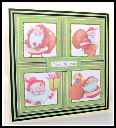 Cheeky Santa Quad Frame 8x8 by Jackie Bullock