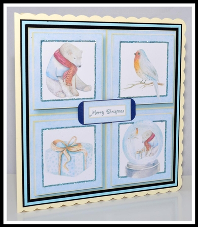 Polar Bear Snowglobe Quad Frame 8x8 by Jackie Bullock