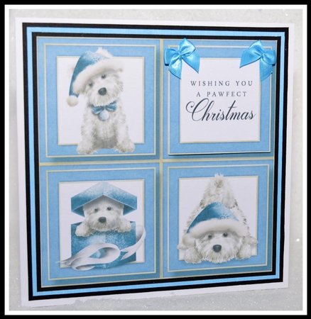 Chesterton The Westie Christmas Quad Frame 8x8 by Jackie Bullock