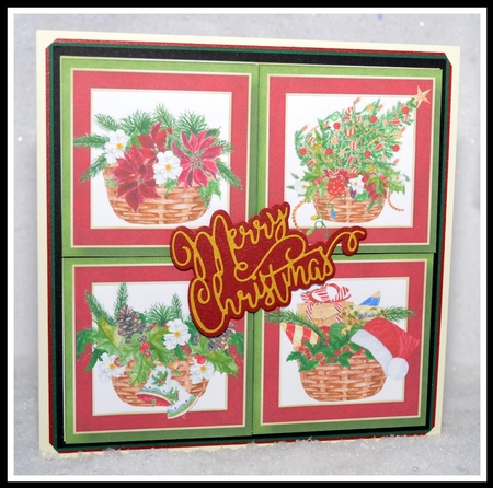 Christmas Baskets Quad Frame 8x8 by Jackie Bullock