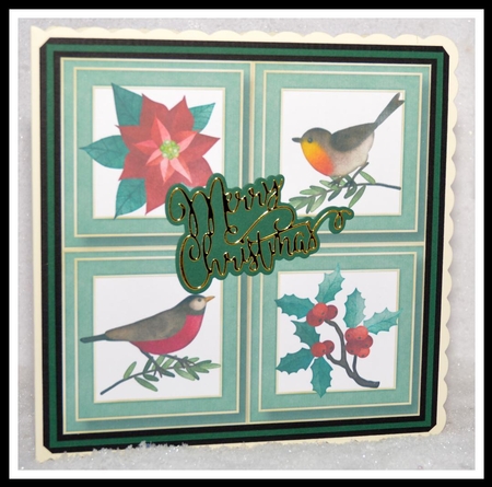 Vintage Watercolour Christmas Quad Frame 8x8 by Jackie Bullock