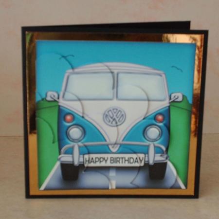 Fun Campervan Shell Edged Corner Side Stacker by Jackie Bullock