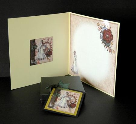 8x8 Steampunk Lady Insert Plate by Jackie Bullock
