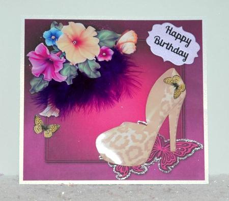 Lovely Yellow Leopard Print Shoe & Petunia's by Jackie Bullock