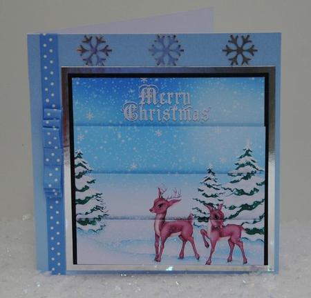 Christmas Reindeers Card Bottom Stacker by Jackie Bullock