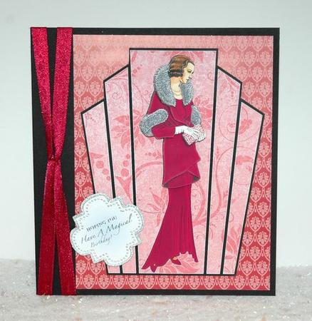 Deco Lady in Plum by Jackie Bullock
