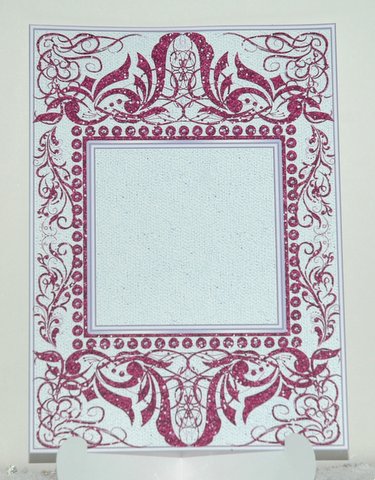 Blank Card Front with Square Frame & Fancy Swirls 2 by Jackie Bullock