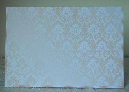 Cream Damask Paper with Border by Jackie Bullock