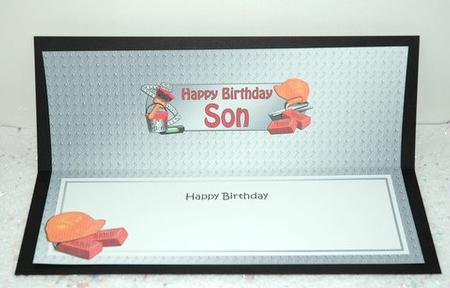 Birthday Son Handyman Tools Matching Large Dl Insert by Jackie Bullock
