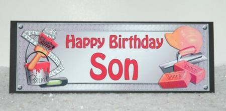 Large Dl Birthday Son Handyman Tools 3D Decoupage by Jackie Bullock