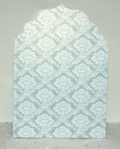 Silver and White Elegant Top Card Base by Jackie Bullock
