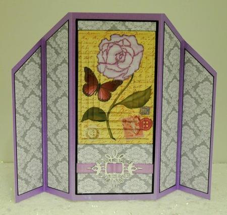 Silver and White Fancy Theatre Card Base by Jackie Bullock