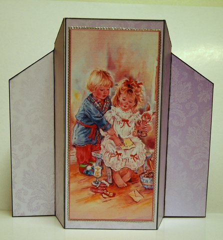 Lilac Gradient Damask Theatre Card Base by Jackie Bullock