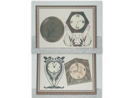 A4 Art Deco Clocks Background by Jackie Bullock