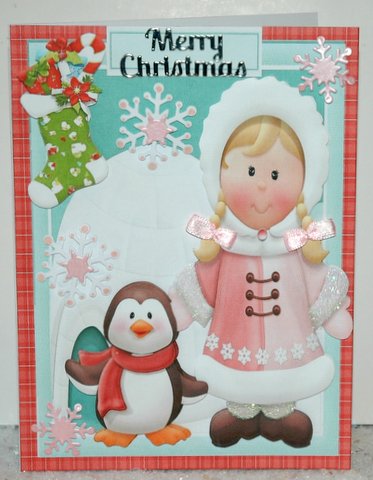 Little Eskimo Girl and Penquin by Jackie Bullock