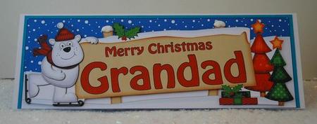 Xmas Grandad Polar Bear Signpost Large Dl Easicut 3D Decoupa by Jackie Bullock