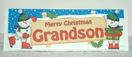 Xmas Grandson Snowmen Signpost Large Dl Easicut 3D Decoupa by Jackie Bullock