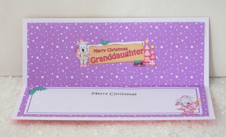 Xmas Granddaughter Dogs Signpost Large Dl Matching Insert by Jackie Bullock