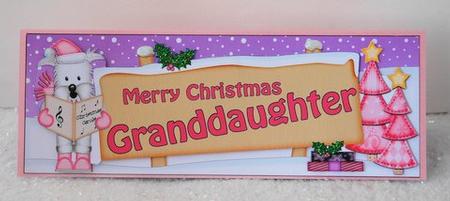 Xmas Granddaughter Dogs Signpost Large Dl Easicut 3D Decoupa by Jackie Bullock