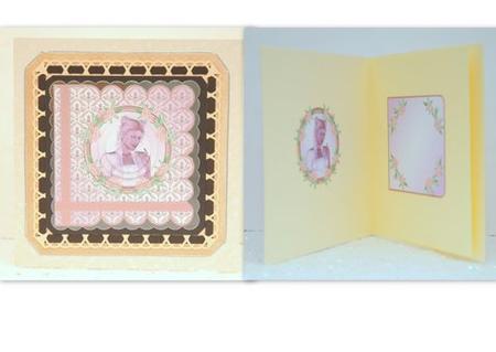 Lovely Lady in Peach Flower Frame by Jackie Bullock