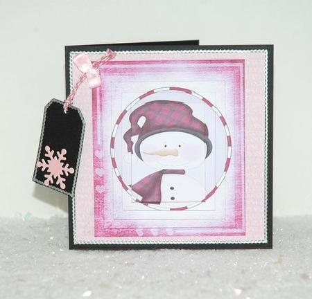 Dark Red Christmas Snowman Pyramid by Jackie Bullock