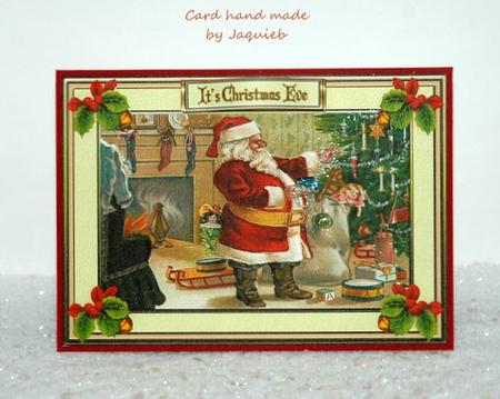 Christmas Vintage Santa Decoupage Topper 3 by Jackie Bullock