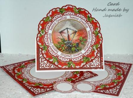 Red Lantern Seasons Greetings Picture Doily C & E Kit by Jackie Bullock