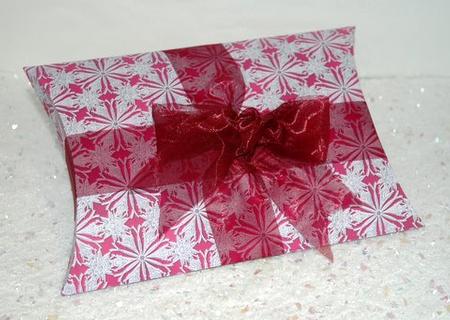 Embossed Gold Snowfalkes - Red by Jackie Bullock