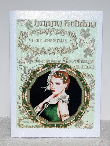 Christmas Text Backing Paper - Green by Jackie Bullock