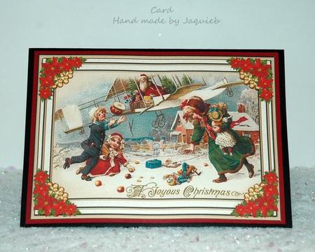 Father Christmas is Coming Pyramid Card Front by Jackie Bullock