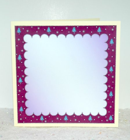Snowflakes & Trees Christmas Card Base 2 by Jackie Bullock