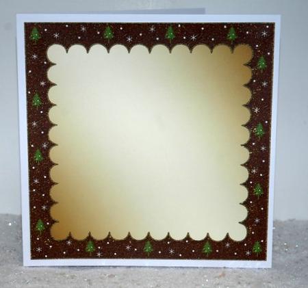 Snowflakes & Trees Christmas Card Base 4 by Jackie Bullock