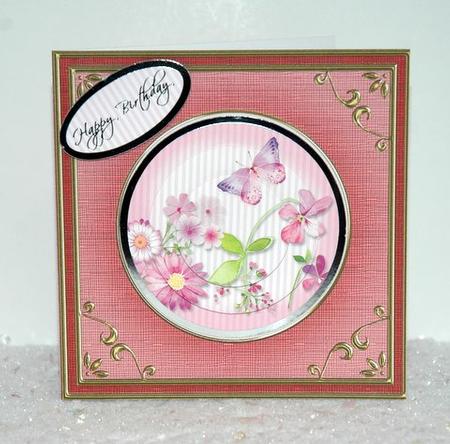 Square 'gold Metallic Frame' Card Front or Insert by Jackie Bullock