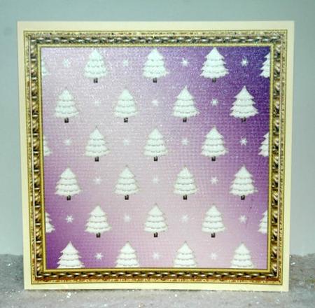 Square Framed Blank Topper with Christmas Trees 9 by Jackie Bullock