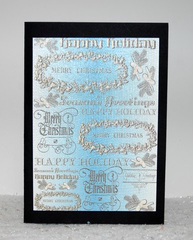 Christmas Text Backing Paper - Blue Gradient by Jackie Bullock