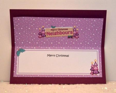 Xmas Neighbours Trees Signpost Lge Dl Matching Insert by Jackie Bullock