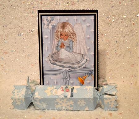Sweet Christmas Angel in Star Frame A4 by Jackie Bullock