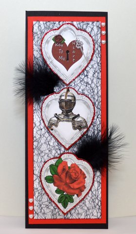 Key to My Heart, Knight with Red Rose Tall Dl by Jackie Bullock