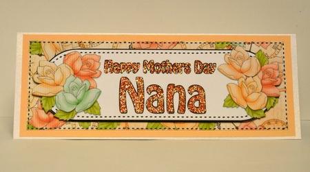 Large Dl Mothers Day Nana Roses Card & 3D Decoupage by Jackie Bullock