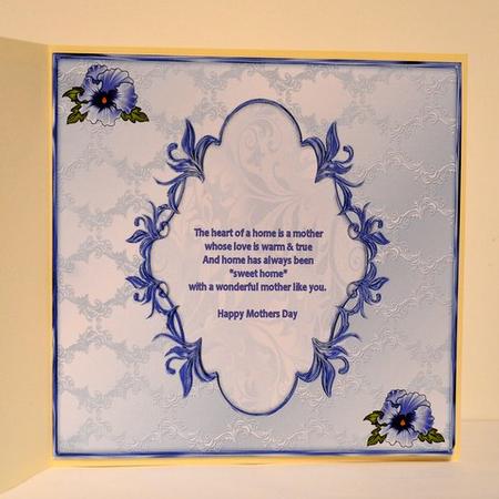 Blue Floral Mother's Day Insert by Jackie Bullock