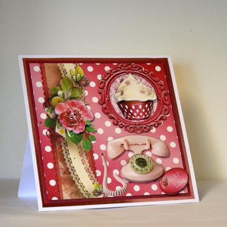 Girls' Stuff Decoupage Card Front by Jackie Bullock