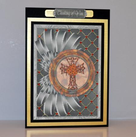 Love Never Dies Sympathy Bow and Circle Pyramid Card by Jackie Bullock