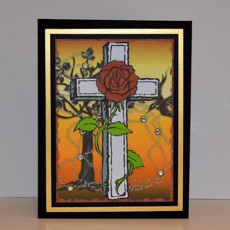 Gothic Rose on Cross Tattoo Art by Jackie Bullock