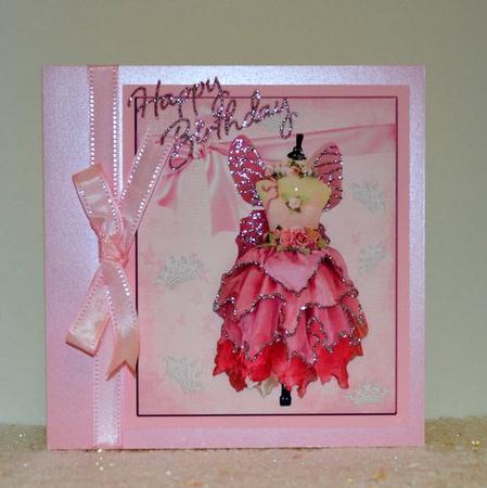 Princess Dress Card Topper with Decoupage by Jackie Bullock