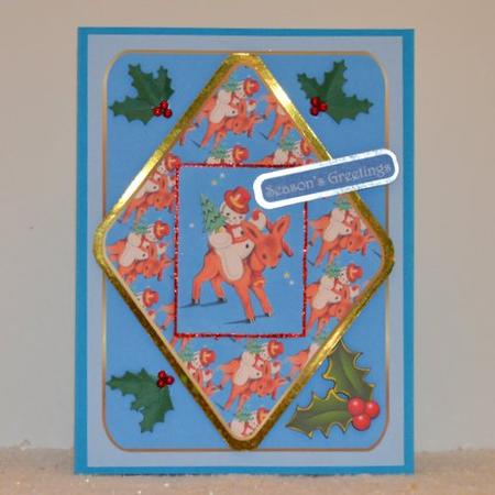 Vintage Snow Person on a Diamond by Jackie Bullock