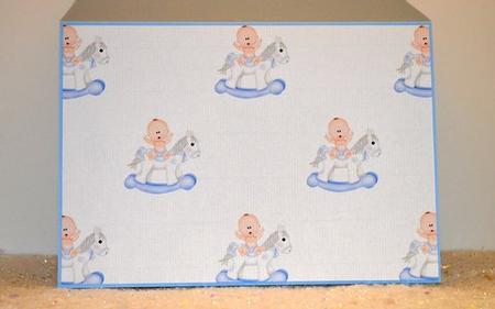 Baby Boy Rocking Horse Backing Paper 2 by Jackie Bullock