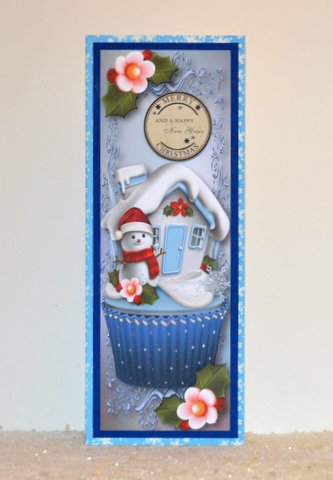 Large Dl Snowman Christmas Cupcake by Jackie Bullock