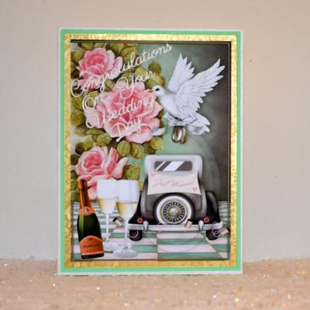 The Wedding Car with Champagne Oval Pyramids by Jackie Bullock