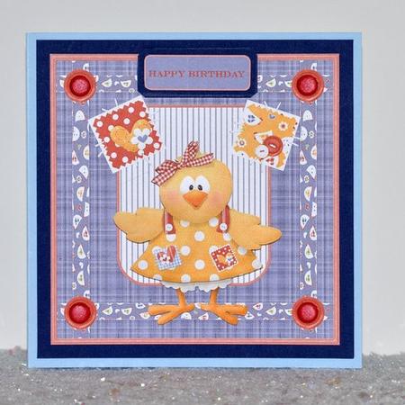 Country Chicks Card with Decoupage by Jackie Bullock